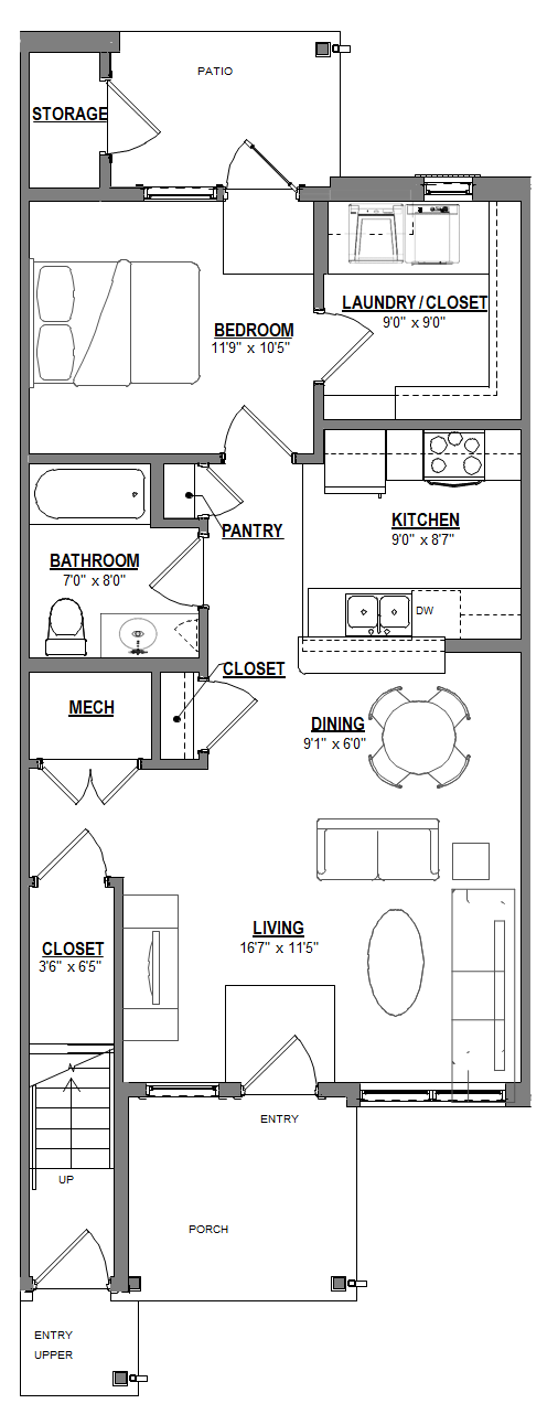 1 Bedroom Floor Plan